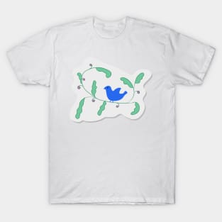 Bird on a branch. Animal world. Elegant design. Beautiful illustration. Women's gift. T-Shirt